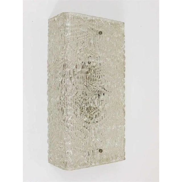 Metal Square Textured Glass Flush Mount or Sconce attributed to J. T. Kalmar for Kalmar, Austria, 1950s For Sale - Image 7 of 11