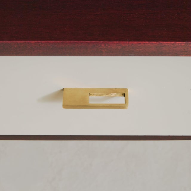 Italian Glass Top Desk Attributed to Luigi Caccia Dominioni for Azucena, 1950s For Sale - Image 10 of 12