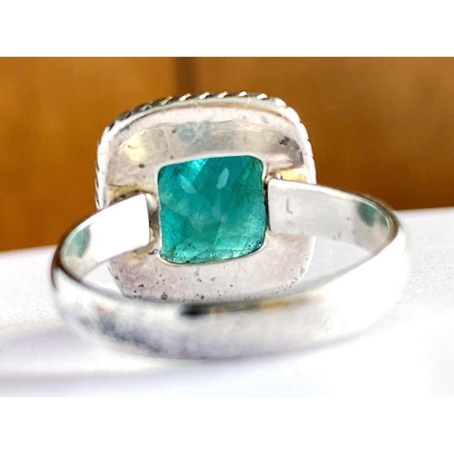 Gemstone Rare Grandidierite Solitaire Ring in Sterling Silver, Size 6 For Sale - Image 7 of 12