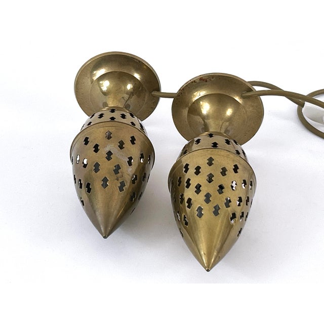 Perforated Brass Bedside Table Lamps, Sweden, 1960s, Set of 2 For Sale - Image 17 of 18