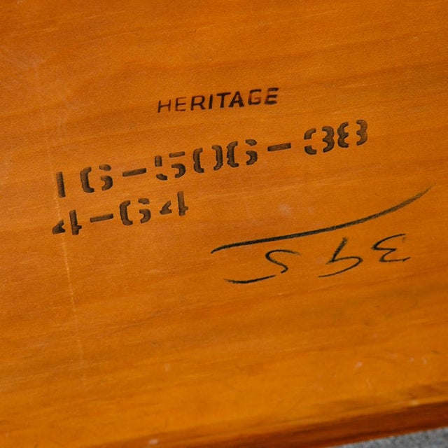 Brown Mid Century Modern Coffee Table Heritage Shelf Tile Walnut Wood Wide Vintage MCM For Sale - Image 8 of 12