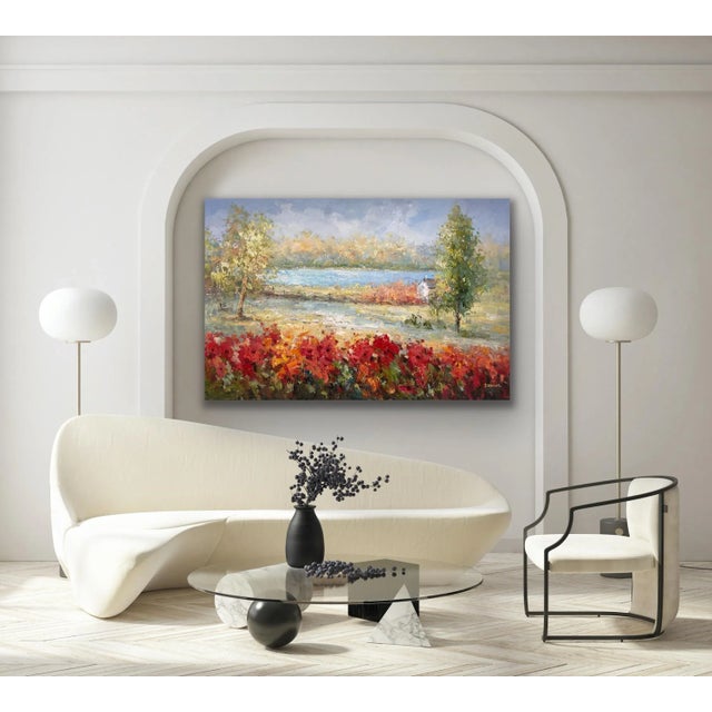 2020s Impressionistic Landscape Original Oil Painting For Sale - Image 5 of 12