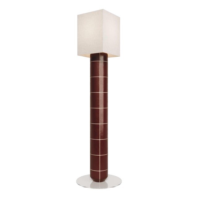 Handcrafted Ceramic Floor Lamp in Red Glaze For Sale