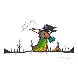 Collins Campbell Ojibway Acrylic Painting For Sale