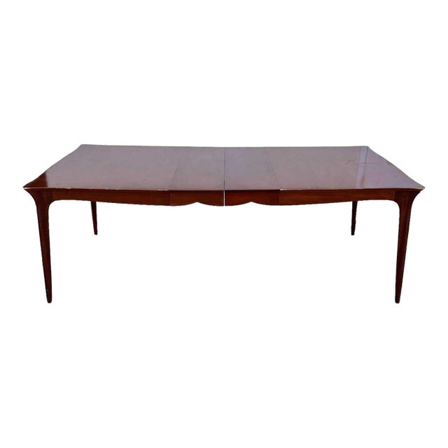 1950s Mid Century Modern Mahogany Wood Dining Table by Drexel Dateline Collection With 2 Leaves For Sale