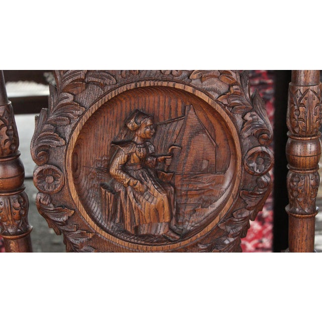 Set of 6 Antique English Renaissance Carved Wood Chairs For Sale - Image 16 of 16
