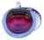 Barbini Style 20th Century Italian Murano Somerso Blue, Red & Purple Apple Paperweight For Sale