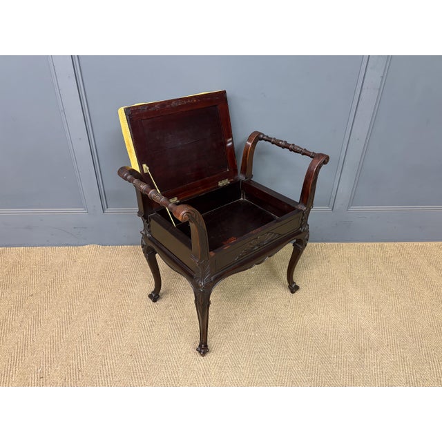 Antique Mahogany Piano Stool, 1895 For Sale - Image 13 of 16