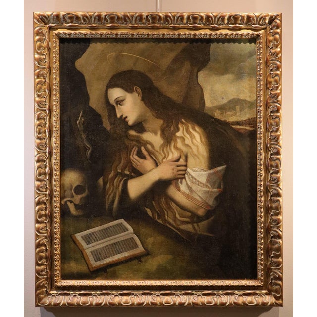 Luca Cambiaso (Moneglia, 1527 - Madrid, 1585) circle/follower of Penitent Magdalene Oil on canvas (102 x 84 cm - Framed...
