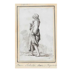 1830s Figure of Lady After Salvator Rosa