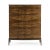 A Mid Century modern style tall chest of drawers, constructed of American walnut with a transparent, lacquer finish. The...
