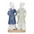 Antique 18th Century Chinese Export Porcelain Blue & White & Celadon Qianlong Double Figure of a Couple For Sale In New York - Image 6 of 11