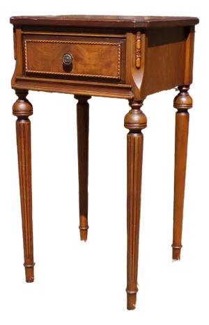 Vintage French Style Mahogany Nightstand End Table Bedroom Stand