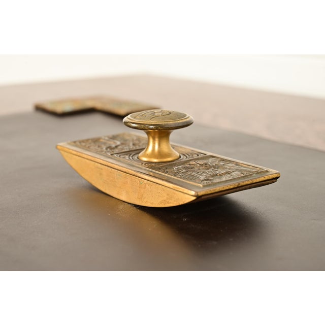 Tiffany Studios Tiffany Studios New York Bookmark Pattern Bronze Doré Rocker Blotter For Sale - Image 4 of 11