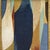 Mid-Century Modern Contemporary Abstract Oil Painting in Vintage Navy Blue Painted Frame For Sale - Image 3 of 6