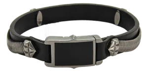 Stephen Webster Alchemy in the UK Sterling Darkened Silver Onyx Leather Bracelet