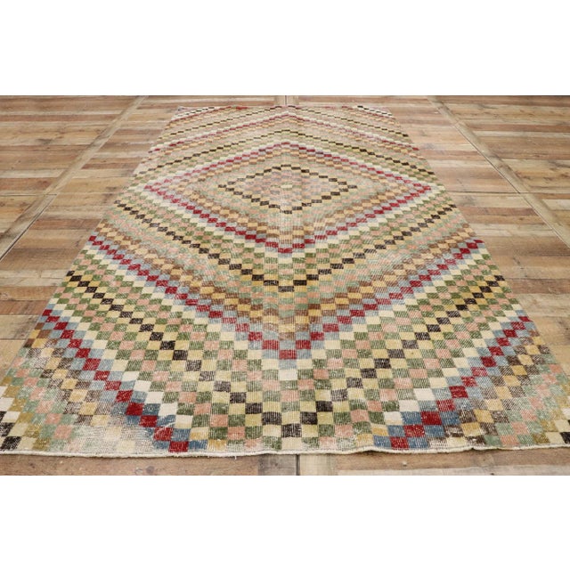Tan Vintage Turkish Sivas Rug - 05'07 X 10'00 For Sale - Image 8 of 10