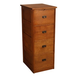 Stickley Mission Collection Oak Filing Cabinet For Sale