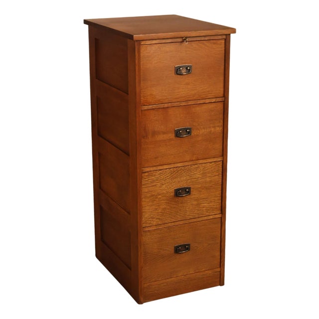 Stickley Mission Collection Oak Filing Cabinet For Sale