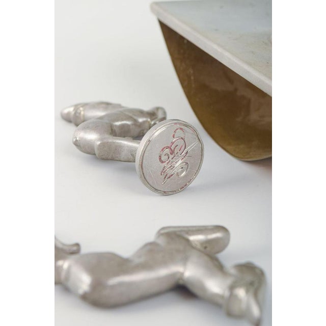 Art Deco Pewter Desk Set by Carl-Einar Borgström, 1940s, Set of 3 For Sale - Image 4 of 5