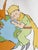 Antoine de Saint-Exupéry (1900-1944) The Little Prince and the Fox Protect the Earth Color photolithograph after the...