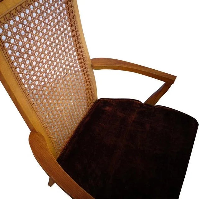 (1) Lane High Back Cane Burl Dining Chairs 8 Available For Sale - Image 9 of 13