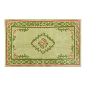 Vintage Chinese Art Deco Hand Knotted Wool Rug, 5'x8'2''