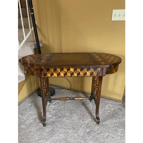 Vintage 1998 Theodore Alexander Multi Game Table and Two Barrel Back Game Chairs - Set of 3 For Sale - Image 11 of 12