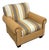 Hickory Chair Roll-Arm Club Chair With Striped Cushions & Nailhead Trim For Sale