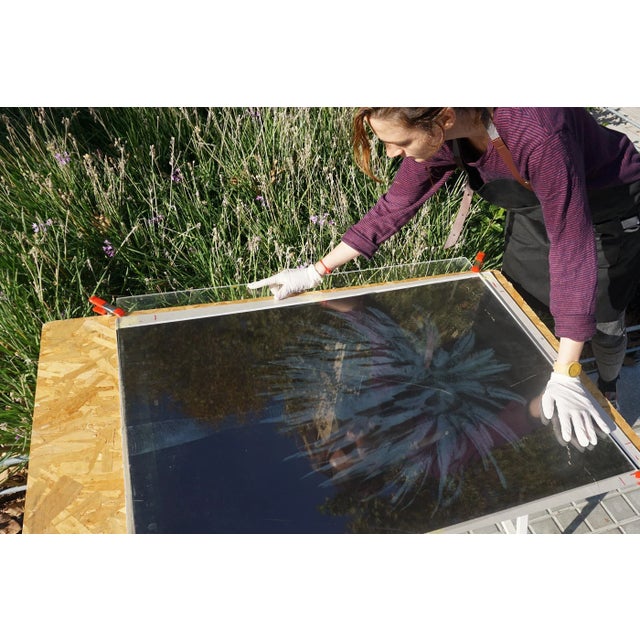 Blue Lake Ripples, Large (100x70cm) Handprinted Cyanotype on Watercolor Paper, Limited Edition For Sale - Image 11 of 12