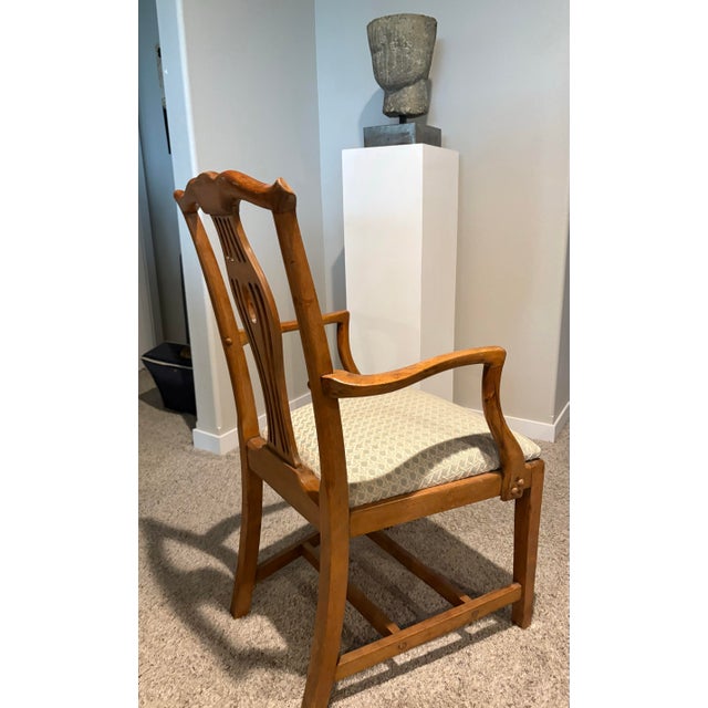 Wood Vintage Pair of Georgian III Style Mahogany Armchairs With Upholstered Seats For Sale - Image 7 of 12