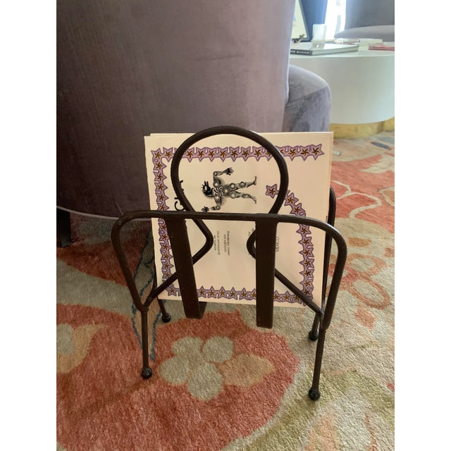 Jacques Adnet Leather Magazine Rack For Sale - Image 9 of 11