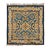Antique Ningxia Square Rug in Blue With Gold Floral Patterns, From Rug & Kilim For Sale