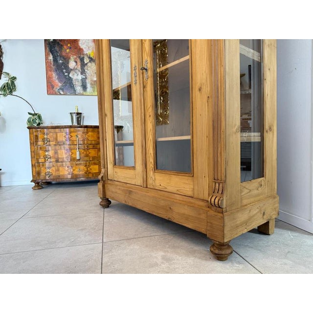 Wood Rustic Farmhouse Display Cabinet For Sale - Image 7 of 10