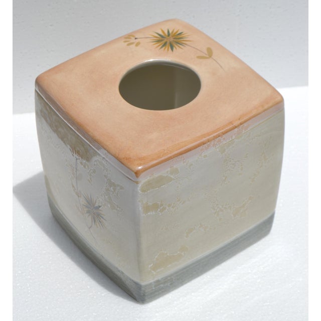 Ceramic Late 20th Century Luxury Ceramic Decorative Floral Tissue Box Cover For Sale - Image 7 of 13
