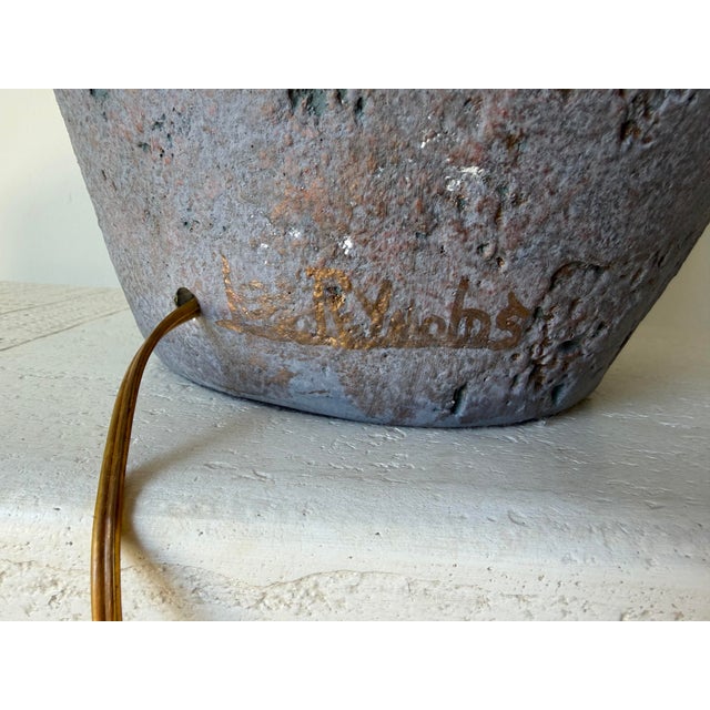 Ceramic Vintage 1980s Lee Reynolds Signed Southwestern Organic Textured Table Lamp For Sale - Image 7 of 12