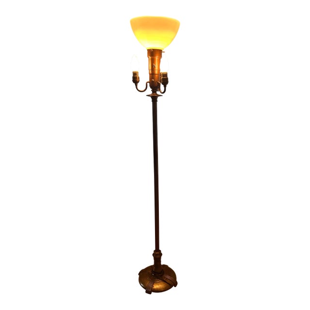 1920s Greist Mfg.Co. Art Deco Torchiere Floor Lamp For Sale