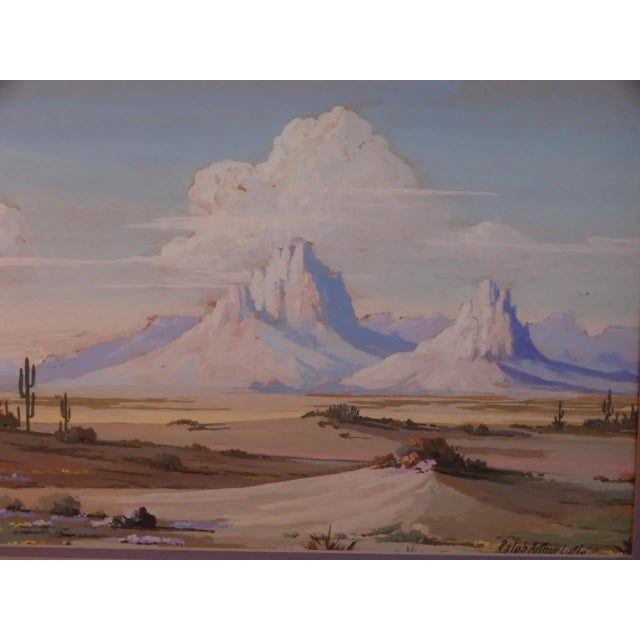 A very fine view of the distant mountain formations and clouds massing behind them in a blue sky. No wonder artists...