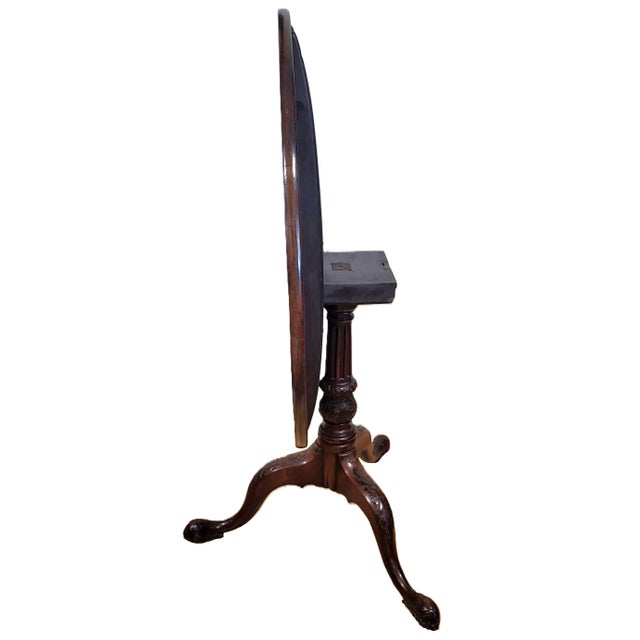 19th C American Mahogany Chippendale Round Tripod Tilt-Top Tea Table For Sale - Image 4 of 18