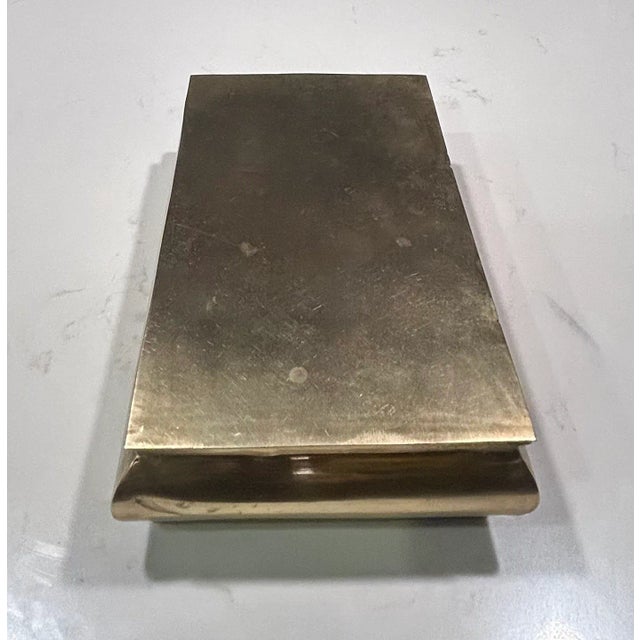 Vintage Chinoiserie Inspired Brass and Wood Box For Sale - Image 11 of 12