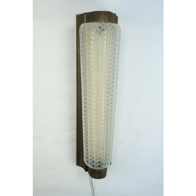 Large Art Deco Sconce in Brass and Acrylic, 1930s For Sale - Image 11 of 17