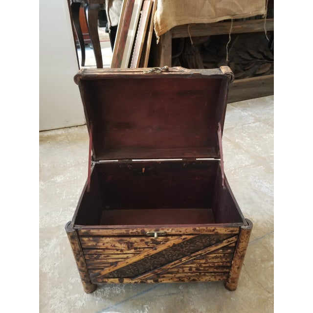 Small Bamboo Storage Trunk For Sale - Image 9 of 11