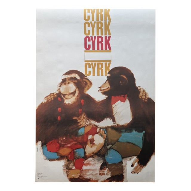 Maciej Urbaniec, Cyrk Pop Art Chimpanzees, Poster No 24, 1970s, Print For Sale