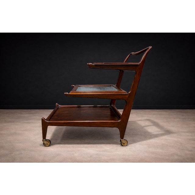 Bar Cart in Rosewood & Glass, Carlo Hauner and Martin Eisler, 1950s - Lot 193 For Sale - Image 10 of 14