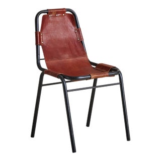 French 'Les Arcs' Cognac Leather Chair With Black Metal Frame, 1970s - 5 Available For Sale