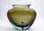 Flavio Poli for Seguso Murano, large submerged vase, 1960s. Made of submerged glass in taupe and turquoise, with a...