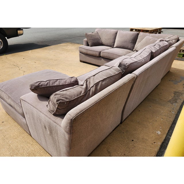Textile Arhaus Camden Three-Piece Gray Sectional Sofa For Sale - Image 7 of 11