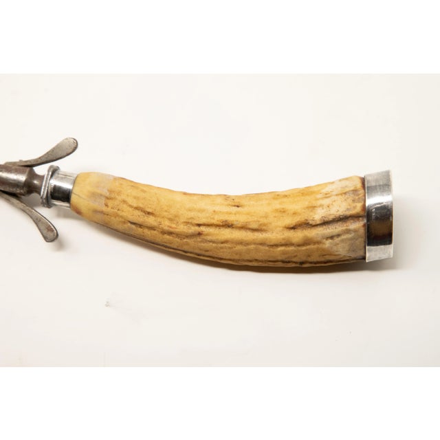 Mid 20th Century Mid 20th Century Sterling Silver and Antler Handle Carving Set- 2 Pieces For Sale - Image 5 of 13