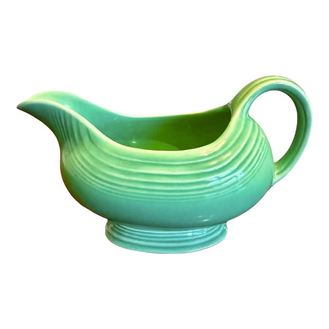 Vintage HLC Fiestaware Light Green Gravy Boat-Homer Laughlin-40s-Art Deco-Retro For Sale