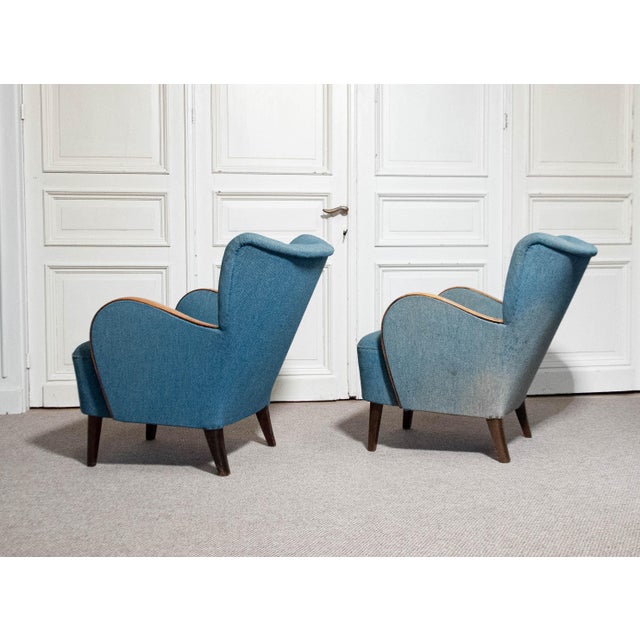 Set of Art Nouveau Swedish Club Chairs, 1940s For Sale - Image 11 of 13